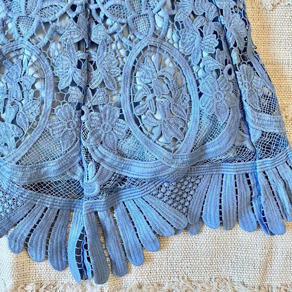 Lovers & Friends Mai Tai Scalloped Lace Trim Mini Skirt Crystal blue medium - Picture 6 of 11
